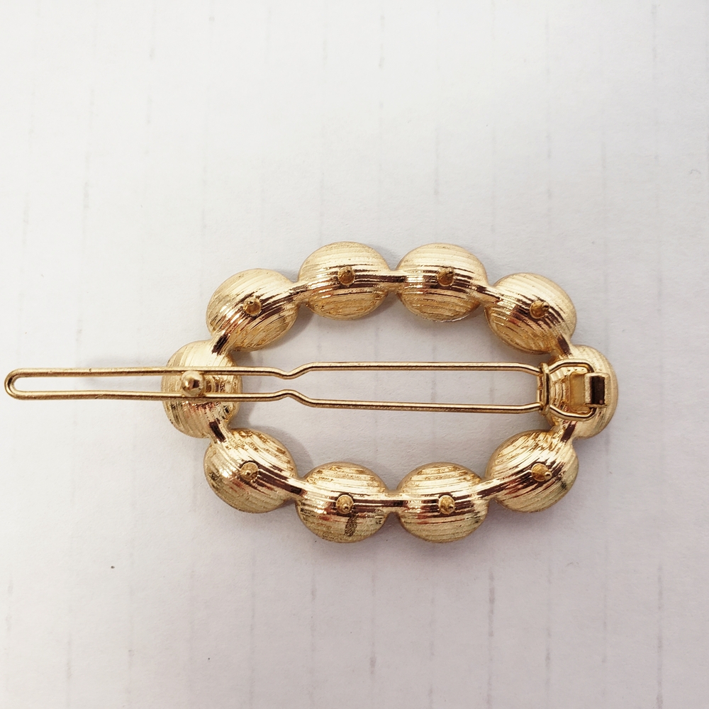 Topaz-Color Rhinestone Barrette - Picture 3 of 6